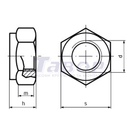 Гайка М3 8  DIN980 V (500 шт)