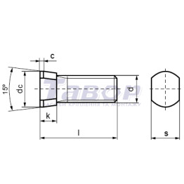 Болт М12х34 12.9  плуговий TN1112 (100 шт)